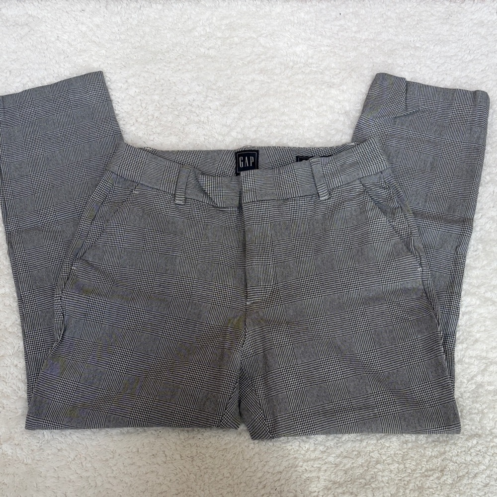 GAP Charcoal Checkered Trousers